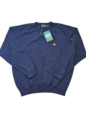 NEW MASTERS Collection Golf Navy Blue Embroidered Knit Sweater Top XL M1500